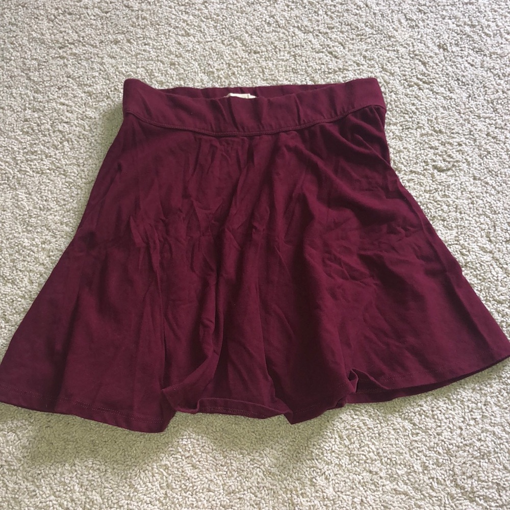 burgundy skirt